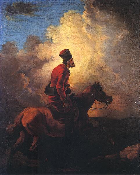 Aleksander Orlowski Don Cossack on horse Sweden oil painting art